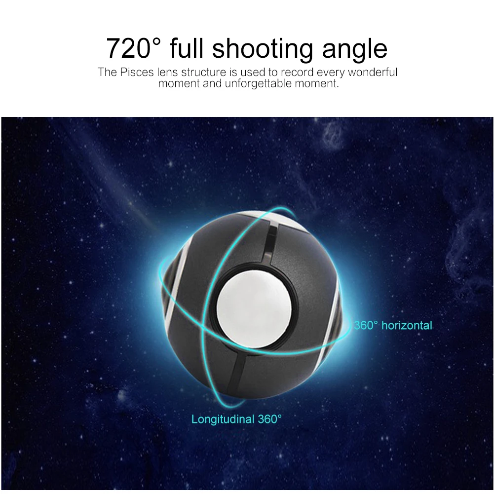 720 degree HD fisheye mobile phone dual lens camera external vr panoramic camera For Remote Home Security System Monitoring 720 degree HD fisheye mobile phone dual lens camera external vr panoramic camera For Remote Home Security System Monitoring