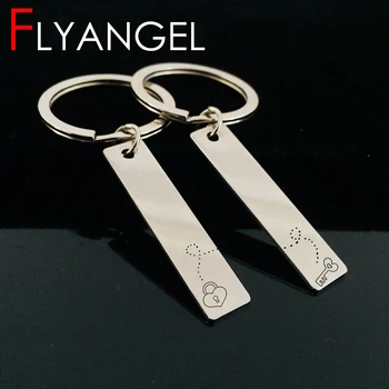 

2PC Lover Keychain Engraved Key And Lock Morse Code High Quality Car Key Tag Bag Charm Gifts For Couples Keyring Lover Gifts