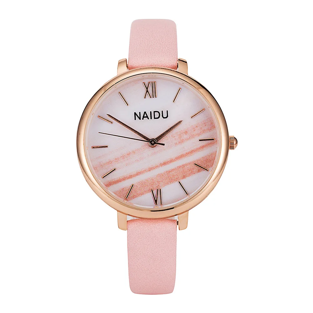 Лидирующий бренд; модные женские часы Мрамор Женские кварцевые наручные часы Для женщин тонкий Повседневное кожаный ремешок часы Reloj Mujer подарки
