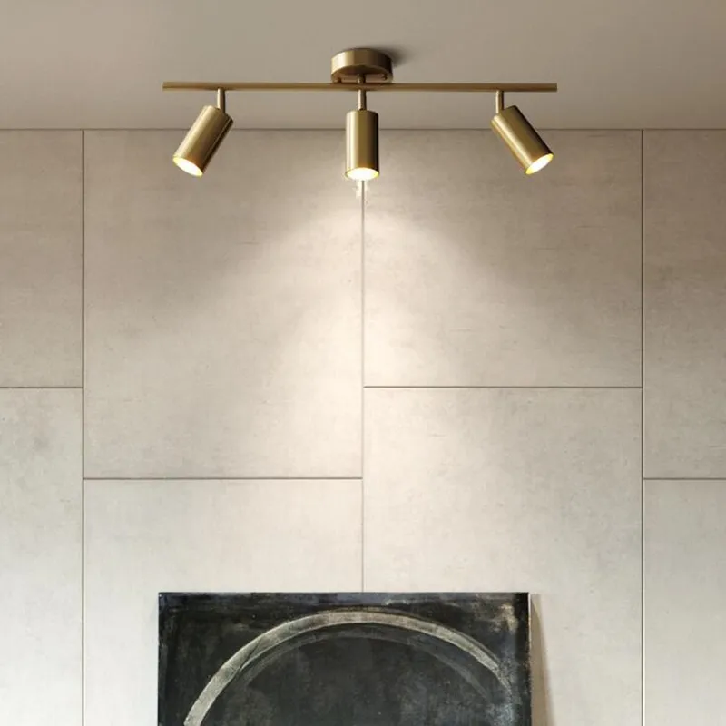 

Nordic Hotel Restroom Shower Room Copper LED Ceiling Lamp Simple Cafe Restaurant Corridor Courtyard Decor LED Mirror Lights