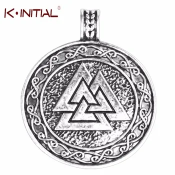 Kinitial Valknut Viking Slavic Kolovrat Pendant Silver Viking Necklace Scandinavian Norse Viking Charms Falcon Pendants Jewelry
