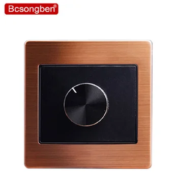 

86 Type rose gold black Dimmer Switch Panel wall 220v 800W Stepless Switch Dimmer Incandescent Lamp