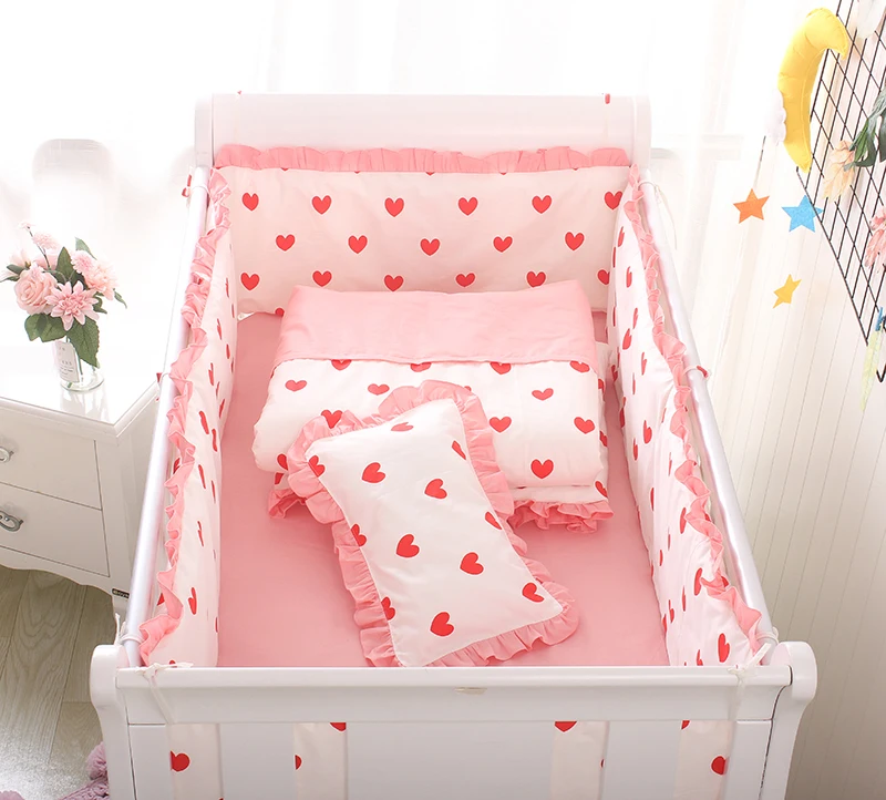 Комплект постельного белья для новорожденных 100% хлопок моющийся с красным