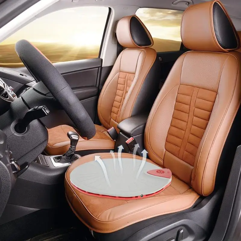 

VODOOL Car Seat Cool Cushion Pad Adjustable Silicone Electric Air Circulation Ventilation Automobiles Car Seat Cover Red