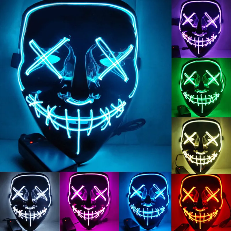 Landlife Halloween Scary LE Wire LED Light Up Masks LED Neon Skull Mask