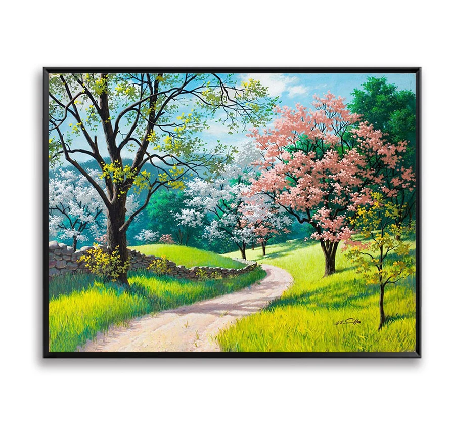 

Diy Oil Painting By Numbers Landscape Spring Decoration Park Pictures Canvas Art Home decoration Unique gift Home Decor SZH-58
