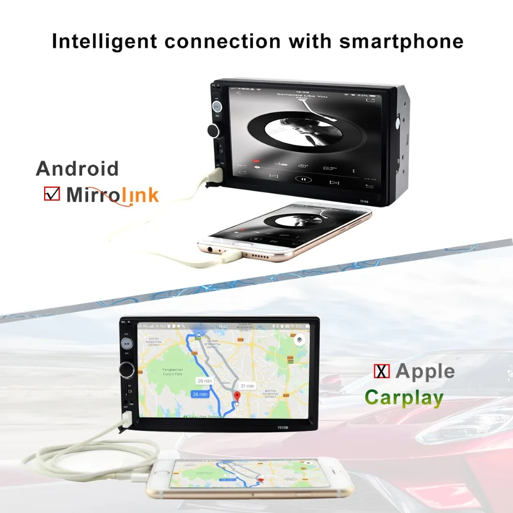 2 din Car radio double din autoradio universal multimedia player auto audio mp4 mp5 mirror link with rear camera touch screen
