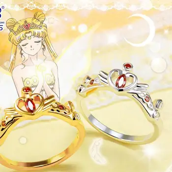 

Bahamut Japanese Anime Sailor Moon Tsukino Usagi Princess Serenity S925 Sterling Sliver Ring Women