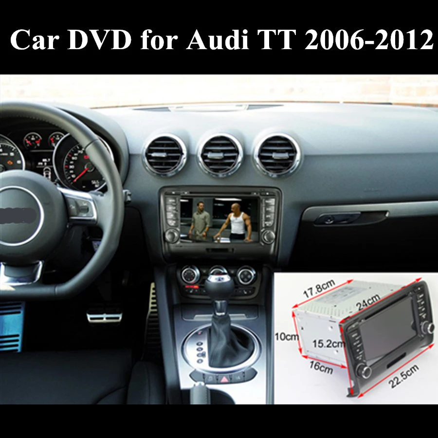Best 1024*600 Auto Car DVD for Audi TT GPS Android 8.1.1 A9 Quad Core 7 Inch 2 Din with Free 8GB GPS Card Retail Package 2017 New 4