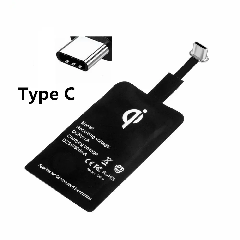 Universal type c Receiver Qi Wireless Charger Receiver Charging Adapter