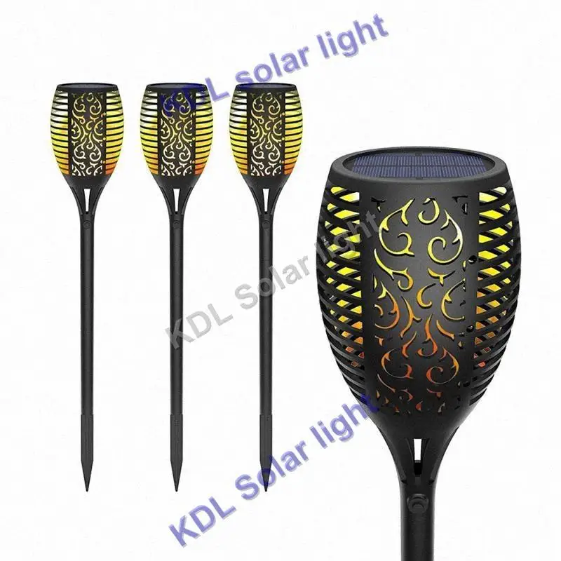 

3pcs/lot update Solar 96LEDs Lawn Dancing flame Torch Lights radar 3 working mode vs 55/48/38/20 led NEW LED Solar Flame Flicke