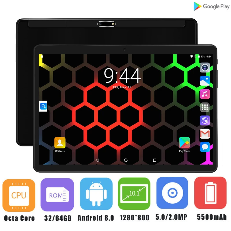 2019 новейший 2.5D стекло 10-дюймовый планшетный ПК Android 8 0 Восьмиядерный 4 Гб RAM 64 ROM 5.0MP