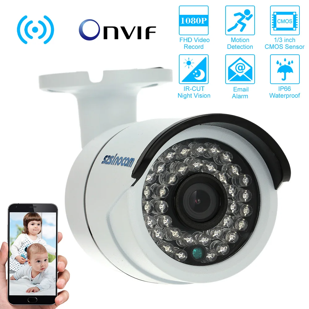 Szsinocam HD 1080P Wireless Camera 2.0MP Waterproof Wifi Onvif CCTV Surveillance Security Network IP Camera IR-CUT Night View Szsinocam HD 1080P Wireless Camera 2.0MP Waterproof Wifi Onvif CCTV Surveillance Security Network IP Camera IR-CUT Night View