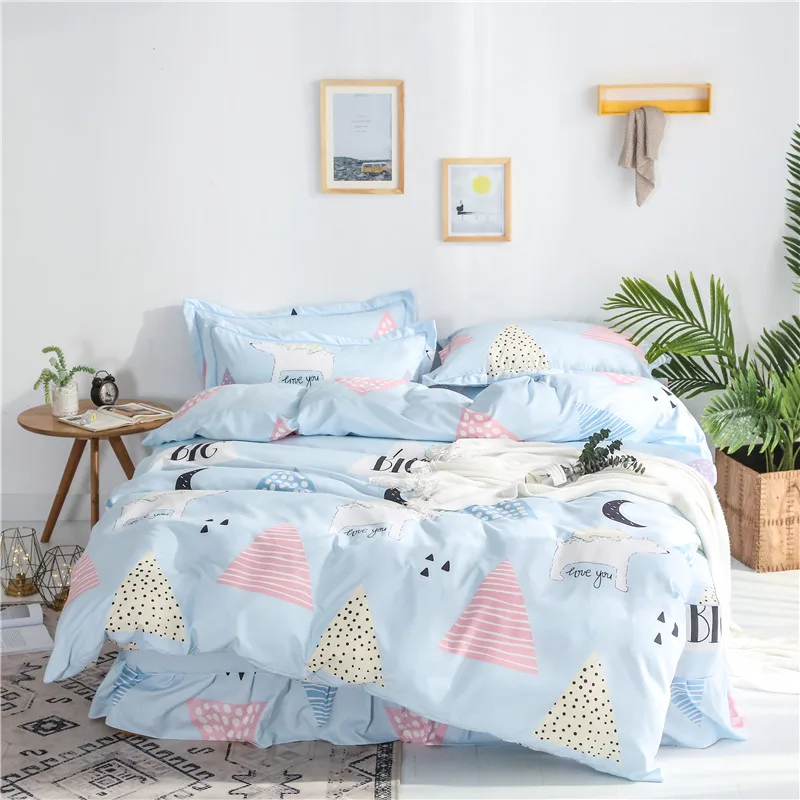 

Color Big Illustration Home Textile Bedding Sets Children'S Bed Linen Duvet Cover Bed Skirt Pillowcase/Bed Bed Sets Thickened