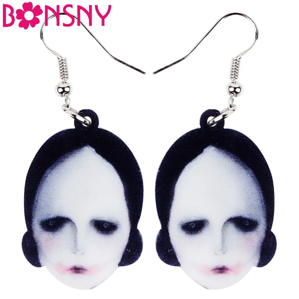 

Bonsny Acrylic Halloween Horrifying Doll Earrings Big Long Dangle Drop Novelty Jewelry For Girls Women Ladies Teens Statement