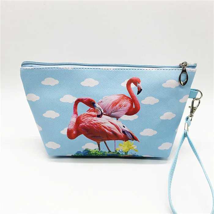 New Cute Flamingos Bird Cat Pencilcase Pencil Bag Cosmetic Bags Fashion Handbags For Makeup Storage Change Holder Coin Wallets (2)