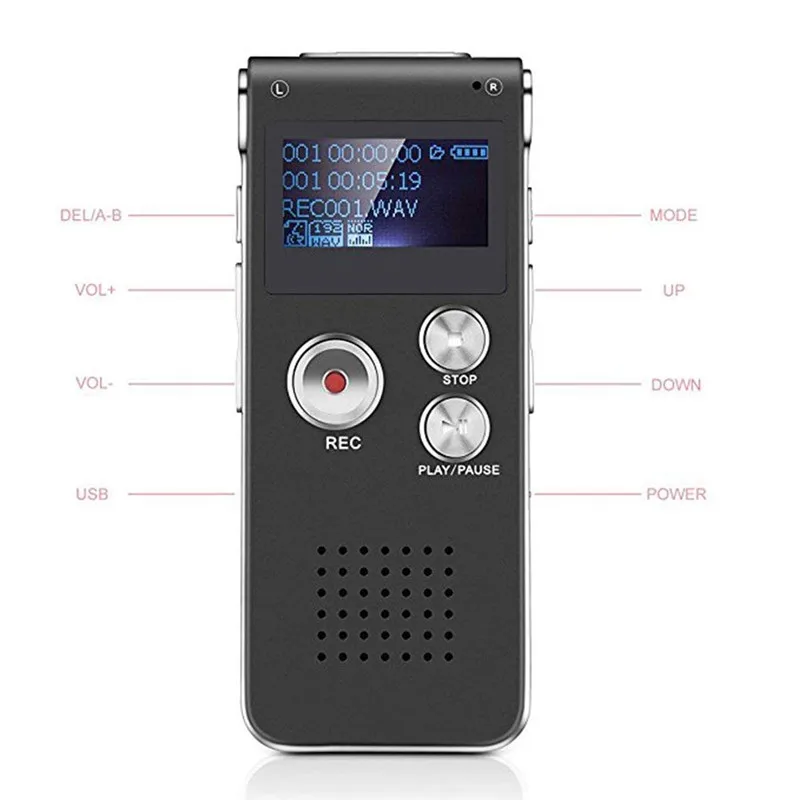 Best New Rechargeable 8GB Digital Audio Voice Recorder Dictaphone Telephone MP3 Player ET