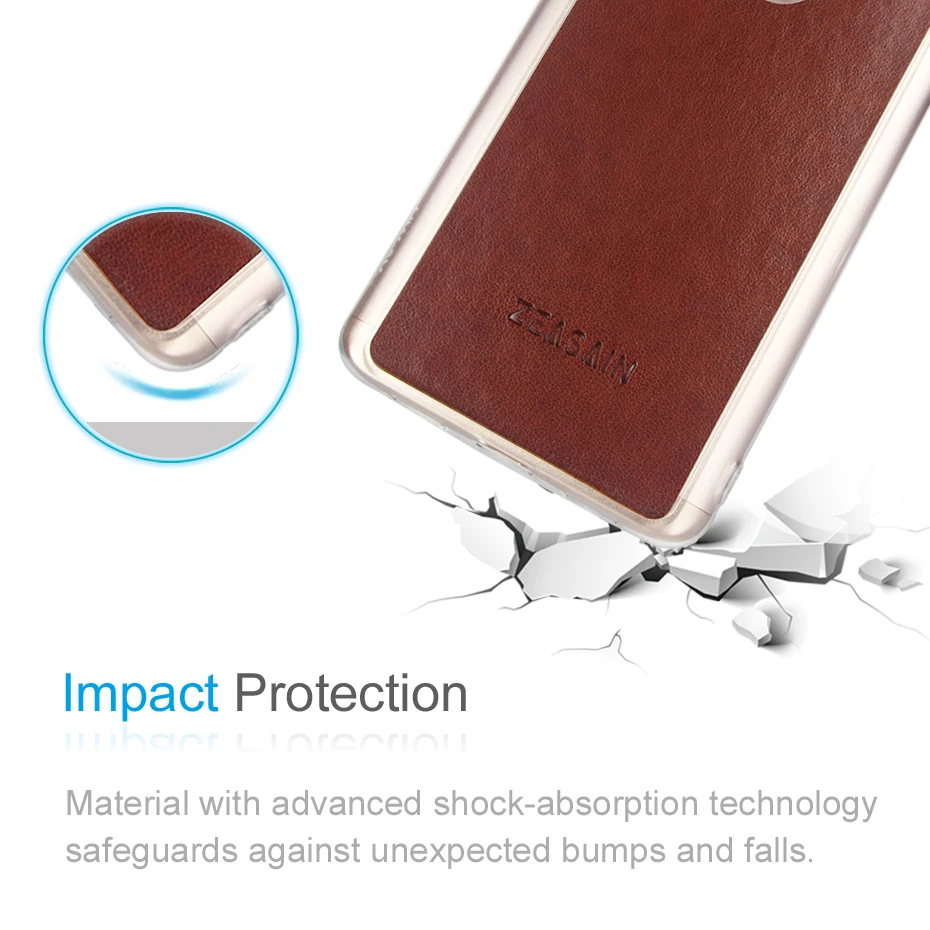 Original ZEASAIN Luxury Soft PU Leather Clear TPU Cover Case Shockproof Coque  (2)