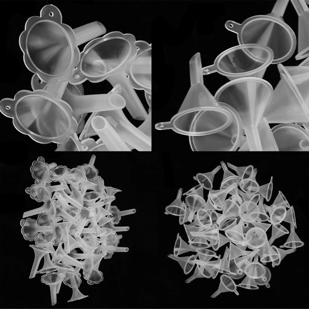 Массовая Много 100 шт мини-воронки для заполнения флакон с арома-Распылителем жидкие масла контейнер флаконах