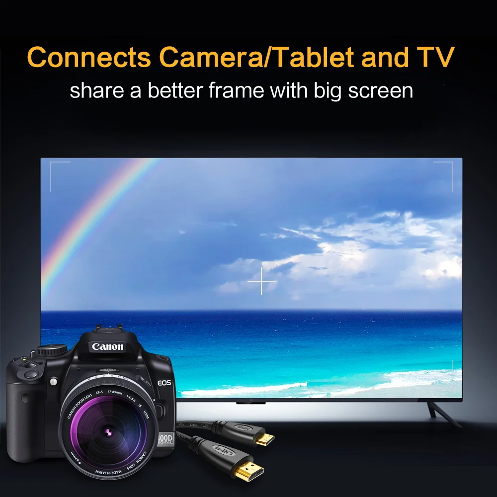 Мини Кабель HDMI в 1080P с 3d эффектом высокоскоростной адаптер позолоченным штекером