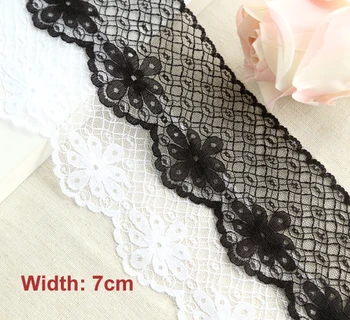 

5yrd/lot Wid: 7cm New flower lace Fabric furnishing warp knitting Embellishments lace trims scrapbooking accessories(aa-1001)