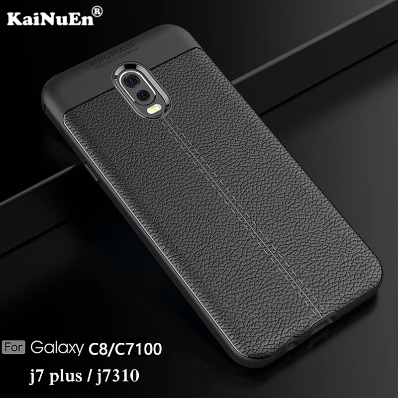 

KaiNuEn luxury phone back etui,coque,cover,case for samsung galaxy c8 j7 plus C7 2017 C7100 silicone Soft tpu leather Pattern