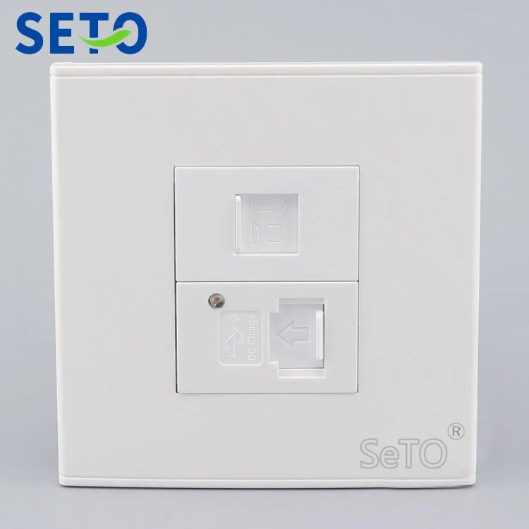 SeTo 86 Тип RJ45 Cat5e сетевая Lan + USB зарядная панель настенная пластина гнездо Keystone