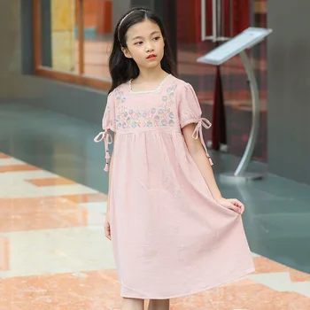

Baby Dress 2019 New Girls Summer Dress Children Princess Dress Kids Floral Embroidery Lace Patchwork Toddler Clothes