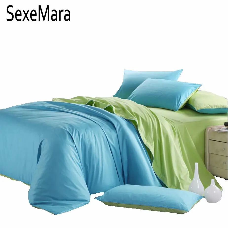 Solid color bedding set queen king size 4pcs 100% Cotton