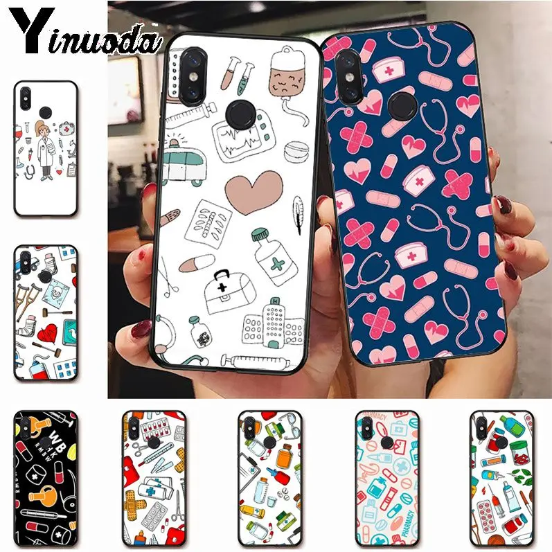 

Yinuoda Nurse cartoon Medical Pills Phone Case for xiaomi redmi 7 5plus 6pro 6a 4x go note5 note7 note6pro mi8se 9se coque