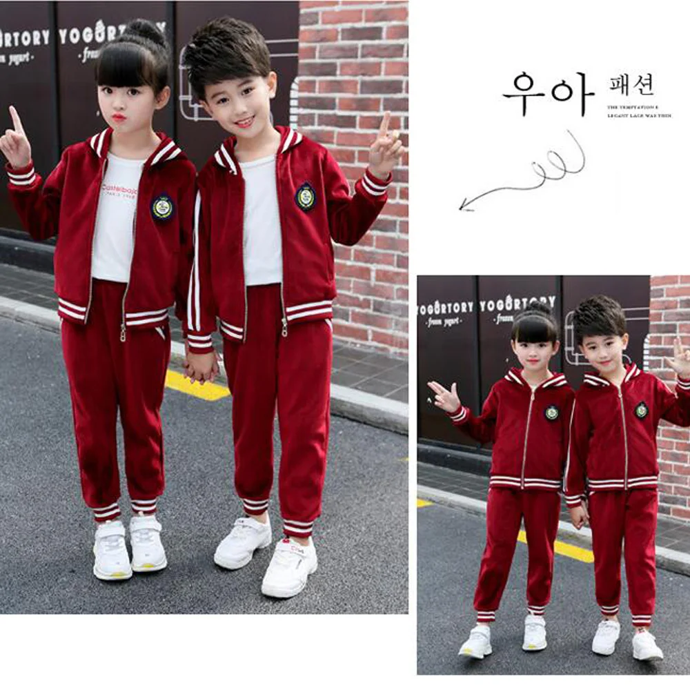 Детская осенняя школьная форма одежда спортивный костюм для мальчиков Костюмы девочек-подростков спортивный костюм наряды Детские куртки