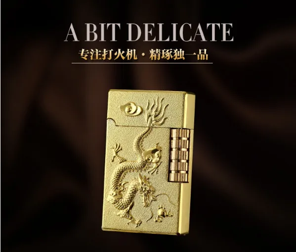 

1pc Creative relief dragon totem lighter windproof butane gas Lighter Two colors can choose for cigarette or Cigar smoking