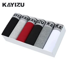 Kayidu Мужские трусы 6 шт./лот, хлопковые боксеры, трусы для мужчин, нижнее белье, дышащие боксеры шорты, мужские боксеры, соблазнительные мужские трусы