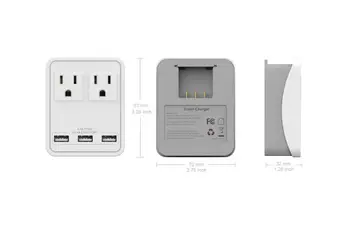 

Triplicate USB Wall Power Socket 240V 10A Standard Outlet Home Power Point Supply Plate Outlet Adapter Socket 2 Switches AU Plug