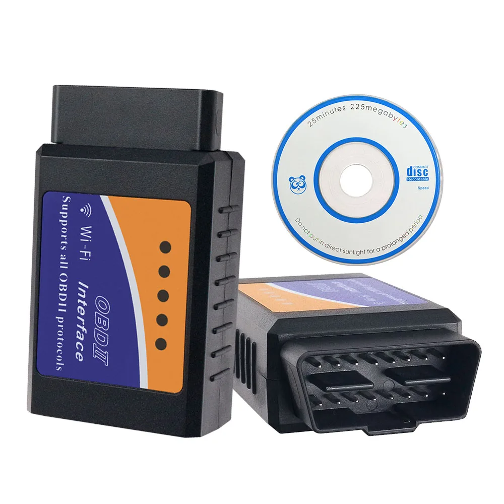 Super Mini OBDII ELM327 WIFI V1.5 25K80 Chip Auto Code Reader elm 327 1.5 obd 2 WiFi 12V Car Scanner For IOS Android Windows