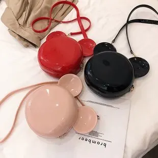 

2019 Fashion New Cartoon Mickey Bag Handbag High Quality Shiny Mini Cute Large Ear Round Bag Shoulder Messenger Bags 630