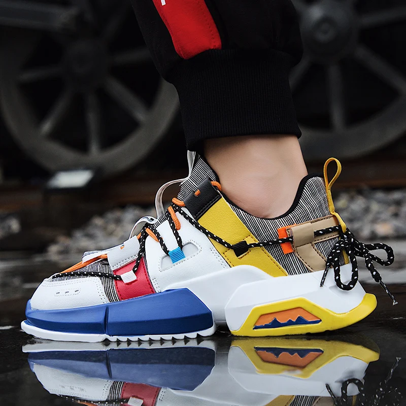 

Fashion Thick Bottom Sneakers Men Trend Outdoor Shoes Men Lightweight Breathable Hot Sale Casual Shoes Popular Leisure Shoes Men