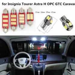 6 шт. автомобиля светодио дный светильники для Opel Insignia Tourer Astra H OPC GTC Caravan Подсветка салона Купол Лампы для чтения лампа