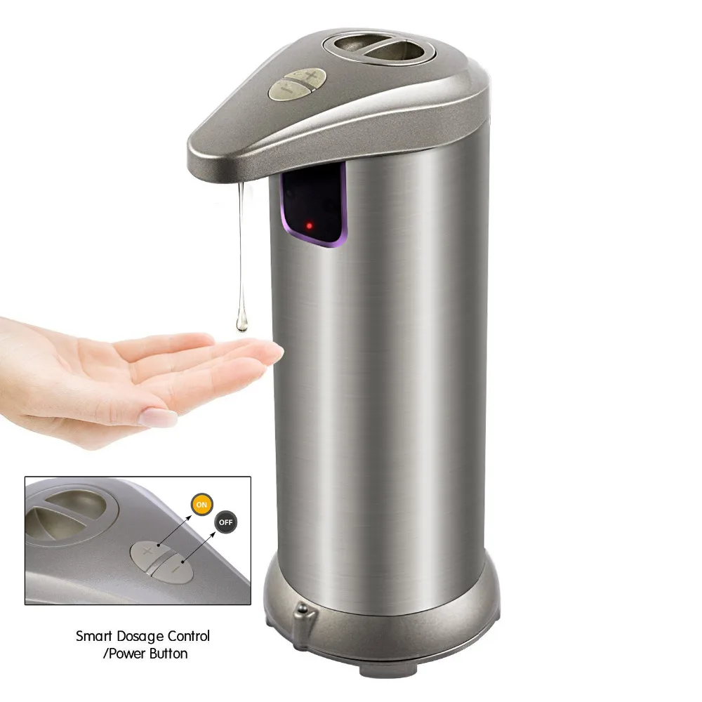 

280ML Automatic Sensor Soap Dispenser Stainless Steel 304 Automatic Liquid Soap Dispenser For Kitchen Bathroom Touch-free