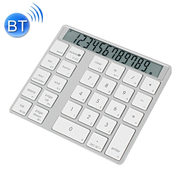 

MC Saite MC-58AG USB Charging Bluetooth 3.0 Numeric Keyboard with 12-digit Display& LED indicator for Laptop Desktop PC Notebook