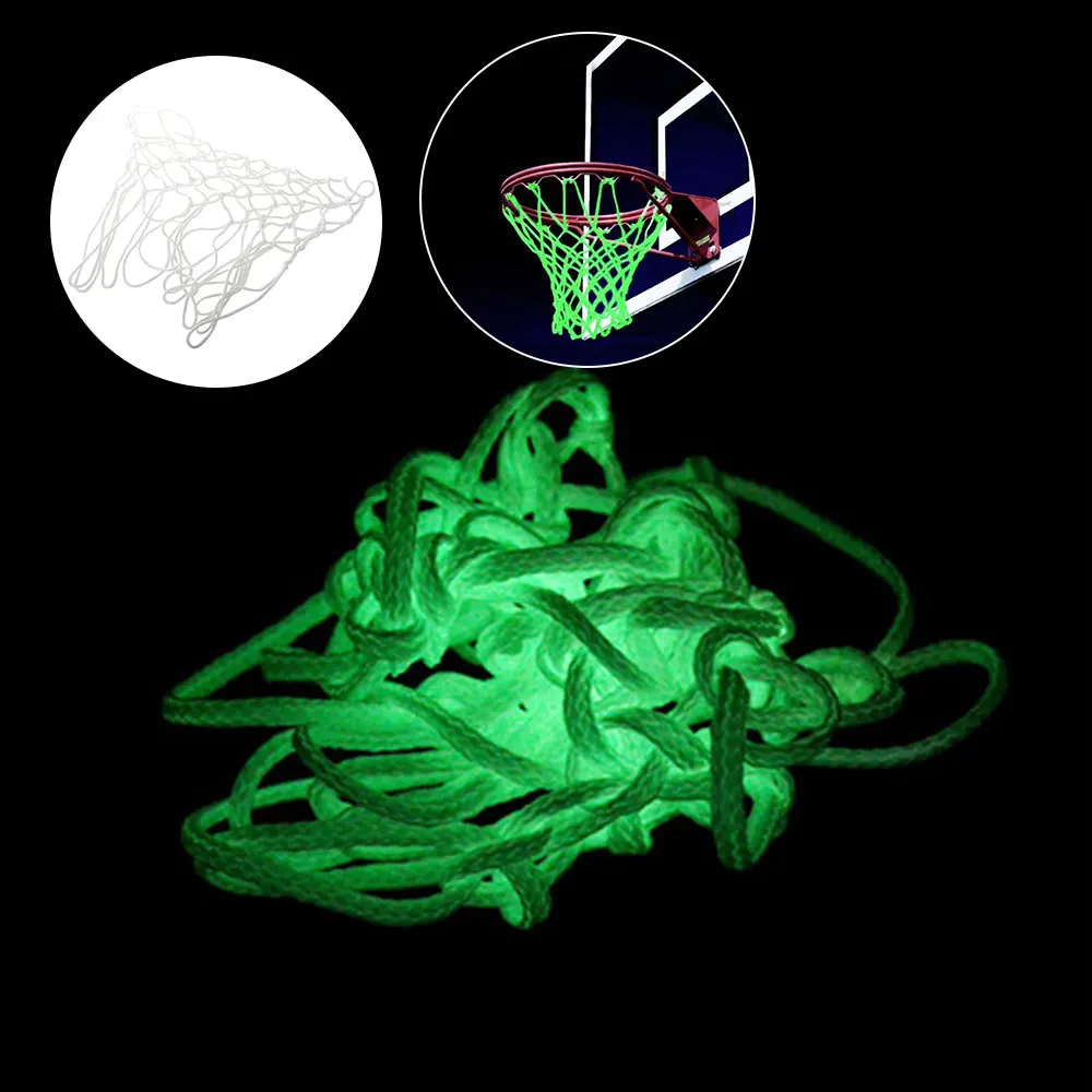 Нейлон люминесценции щит Баскетбол сетчатая корзина чистый белый прочный световой Баскетбол сетей