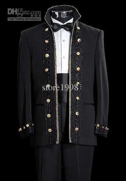 Custom Made Size and Color Double-breasted Black Groom uxedos Best Man Groomsmen Men Wedding Suits Bridegroom Jacket+Pants+Tie+Vest M526