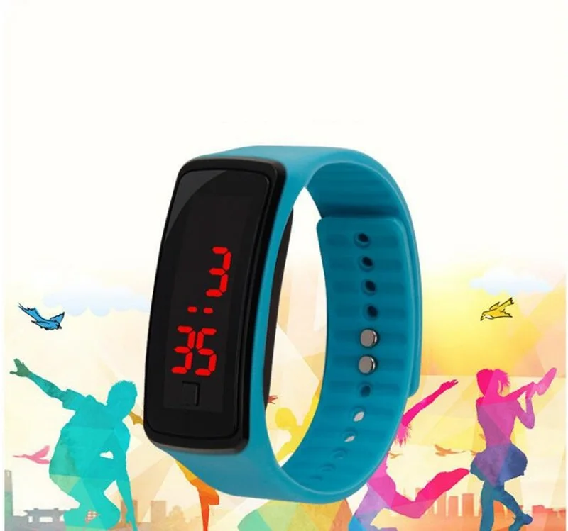 

Hot wholesale Fashion Sport LED Watches Candy Jelly men women Silicone Rubber Touch Screen Digital Watches Bracelet Wristwatch