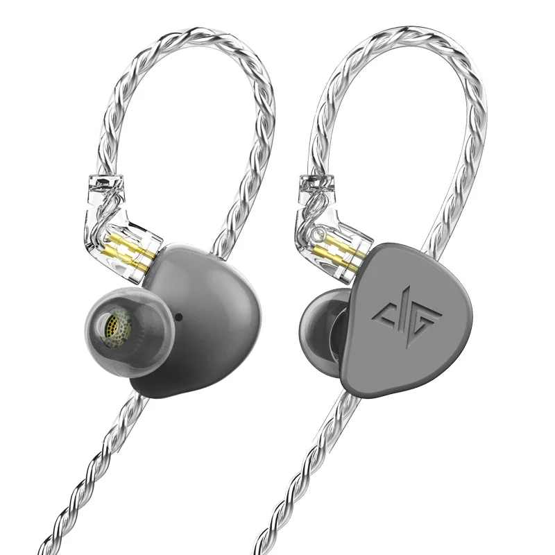 gray Auglamour F300 Динамический драйвер HiFi металлический музыкальный монитор спортивные наушники-вкладыши Наушники 0,78 мм съемный кабель f300 pro s7 t2 t1 - Цвет: gray