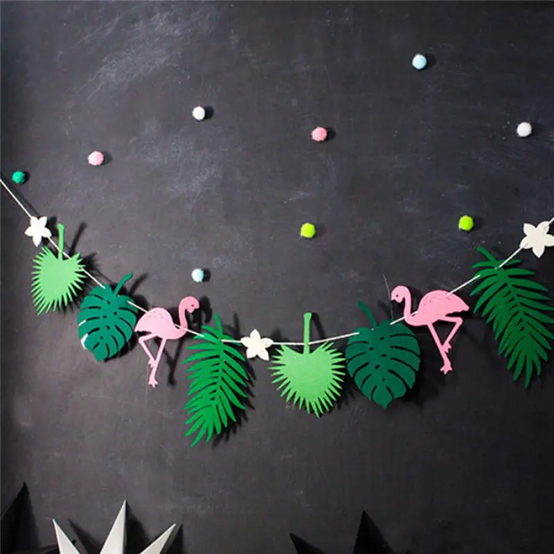 Новое поступление фламинго и баннер из фигурок ананасов Бантинг Летняя Вечеринка Реквизит для фотосессии в день рождения тропические вечерние Гавайские пучки декора - Цвет: B