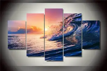 

Hd Printed Ocean Wave Blue Sea Sky Painting Canvas Print Room Decor Print Poster Picture Canvas Free Shipping/Ny-2087 Size 1 NO