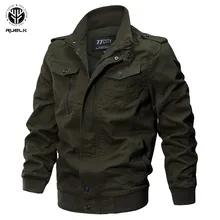 

RUELK Trend Brand New Arrival Mens Jacket Spring Hot High Quality Cotton Blends Solid Color Military Style Jackets Men Plue Size