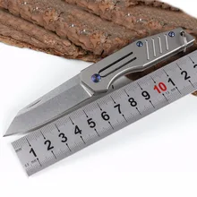 New style The titanium handle Pure manual D2 knife Pattern steel folding knife outdoor tools Mini key knife