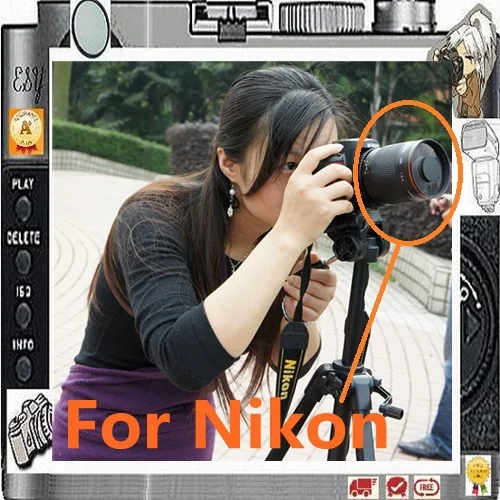 Ручная зеркальная телеобъектив F8 500 мм для зеркальной камеры Nikon DSLR D5500 D5300 D5200 D3200