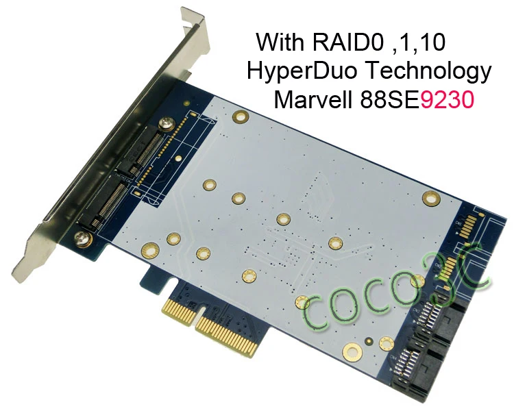 Двойной SATA III + двойной слот NGFF pci-e карты hyperduo 6gbps 3.0 HDD M.2 SSD построен RAID PCI express Card |